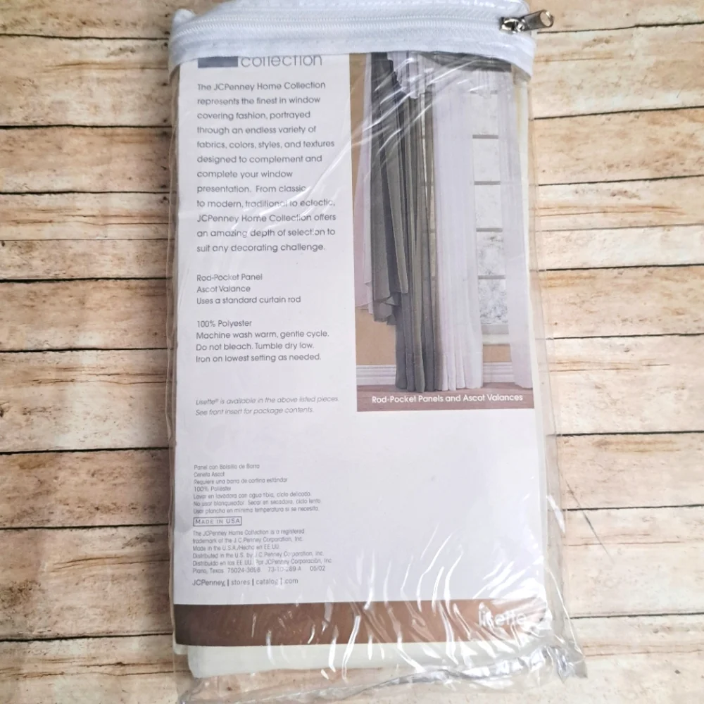 Lot of 3 JCP Home Collections Lisette One-Rod Pocket Panel Cream 60